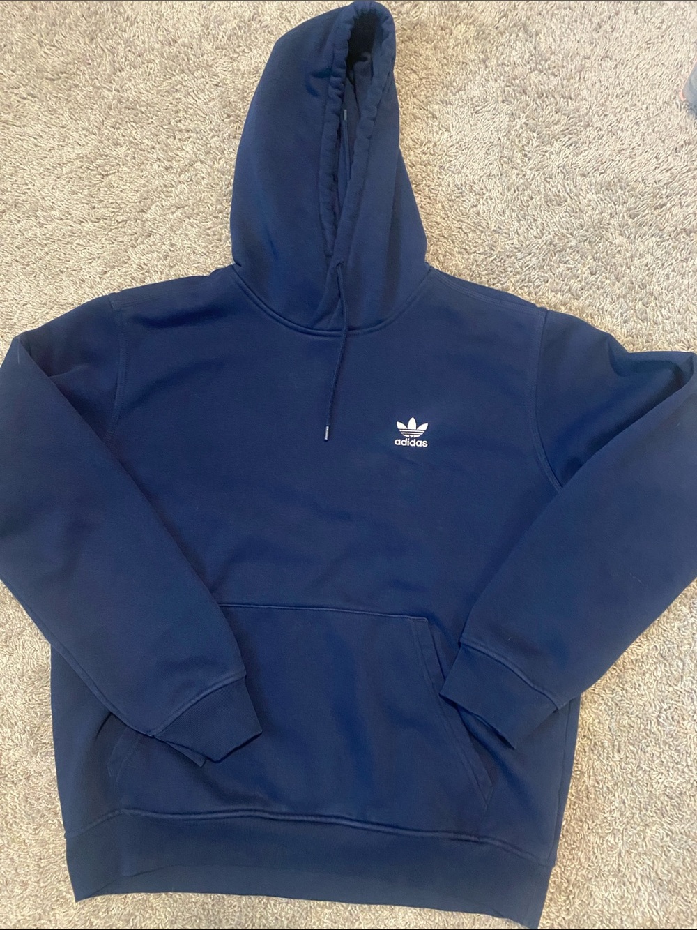 adidas Navy Blue Hoodie with White Trefoil Men’s Medium (Item 0013)
